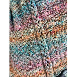 HAND KNIT SILK / COTTON  SCARF NORO YARN