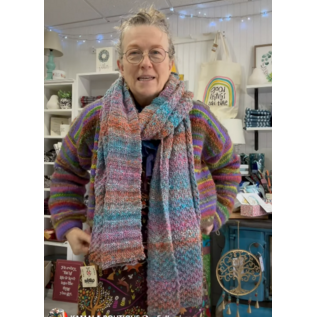 HAND KNIT SILK / COTTON  SCARF NORO YARN