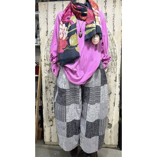 MIDORI PANT- BLACK / WHITE PATCHWORK