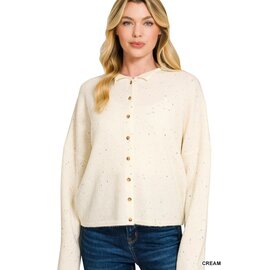 SOFT CARDIGAN WITH COLORED FLECKS