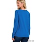 COTTON LONG SLEEVE V-NECK - MARINE BLUE