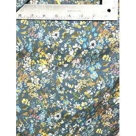 SOFT TEAL FLOWERS FABRIC- 1/2 yard