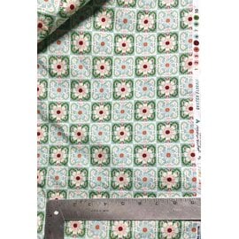 FLOWER TILES FABRIC- 1/2 yard