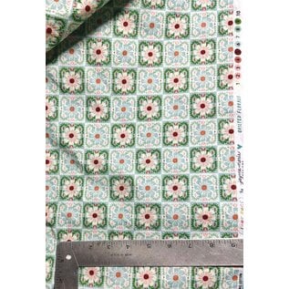 FLOWER TILES FABRIC- 1/2 yard