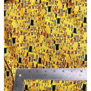 YELLOW KLIMT INSPIRED FABRIC- 1/2 yard