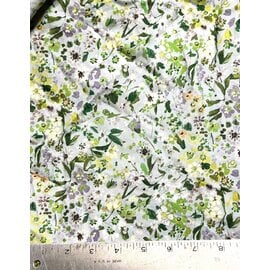 PETITE FLORAL SAGE FABRIC- 1/2 yard