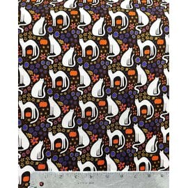 PUMPKINS N CATS FABRIC- 1/2 yard