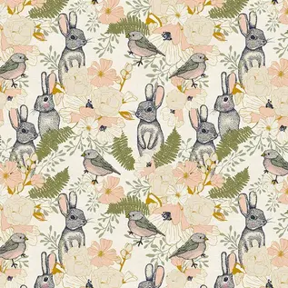 BIRDS N' BUNNS FABRIC- 1/2 yard