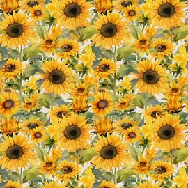 SUNNY FLOWERS FABRIC- 1/2 yard