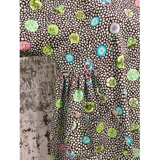 ISADORA  LONG TUNIC -KAFFE FASSETT GUINEA FLOWERS- SIZE LARGE