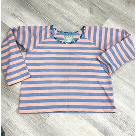 LILY TOP PEACH BLUE STRIPE SMALL