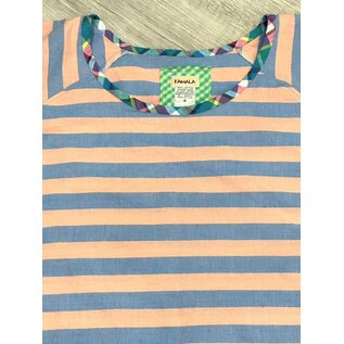LILY TOP PEACH BLUE STRIPE SMALL