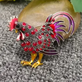 SPARKLY ROOSTER PIN