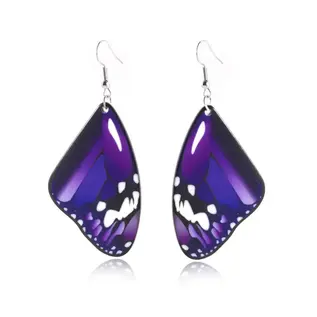 PURPLE BUTTERFLY WING EARRINGS