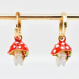 ADORABLE TINY MUSHROOM SOUL EARRINGS