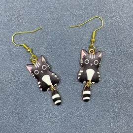 TUXEDO KITTY EARRINGS