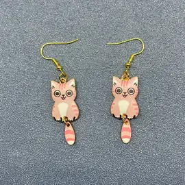 PINK KITTY EARRINGS