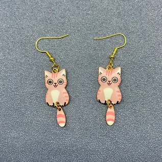 PINK KITTY EARRINGS