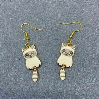 WHITE KITTY EARRINGS
