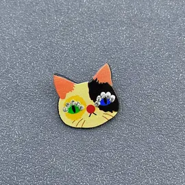 CALICO CAT FACE PIN