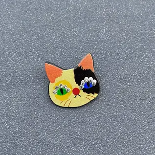 CALICO CAT FACE PIN