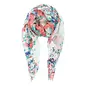 SCARF - ECRU WITH CORAL FLORAL
