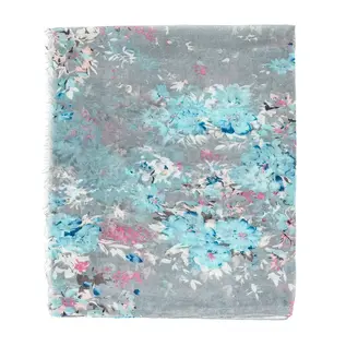 SCARF - GREY AQUA FLORAL