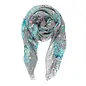 SCARF - GREY AQUA FLORAL