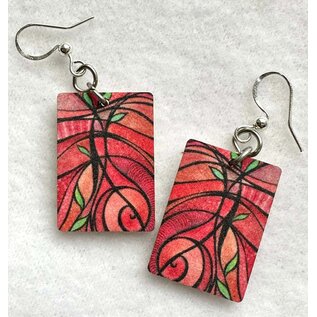 KATE'S ART EARRINGS - RED