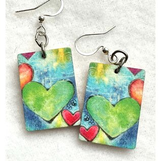 KATE'S ART EARRINGS - GREEN HEART