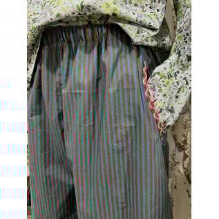 KAMALA DESIGNS JESSE WIDE CROP PANT - TURQUOISE/BROWN STRIPE