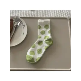 POLKA DOTS SOCKS - WHITE GREEN
