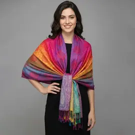 PASHMINA - FUCHSIA  RAINBOW