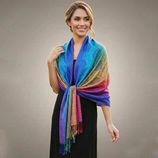 PASHMINA - BLUE RAINBOW