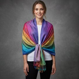 PASHMINA - PURPLE RAINBOW