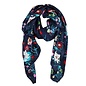 SILKY  RAYON NAVY FLORAL SCARF