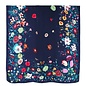 SILKY  RAYON NAVY FLORAL SCARF