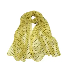 YELLOW  POLKA DOT SCARF