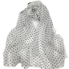 WHITE  POLKA DOT SCARF