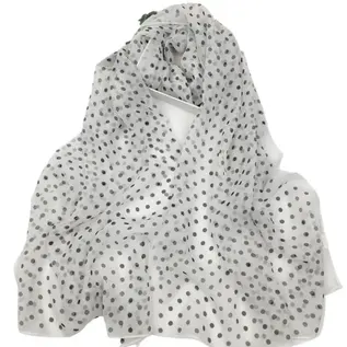 WHITE  POLKA DOT SCARF