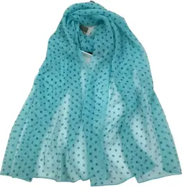 TURQUOISE POLKA DOT SCARF