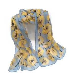 SILKY SKY YELLOW FLOWERS SCARF