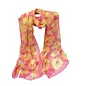 SILKY PINK YELLOW FLOWERS SCARF