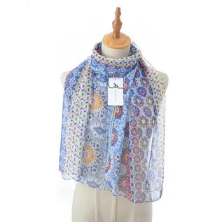 SCARF - BLUE GEO PRINT