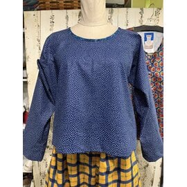 PETUNIA - NAVY WITH WHITE PINDOTS- LARGE