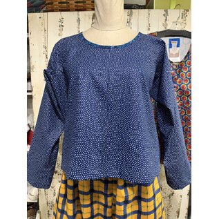 PETUNIA - NAVY WITH WHITE PINDOTS- LARGE