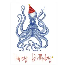 BIRTHDAY CARD- OCTOPUS - BLANK INSIDE