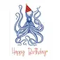 BIRTHDAY CARD- OCTOPUS - BLANK INSIDE