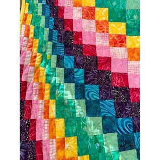 RAINBOW HEART QUILT - HANDMADE
