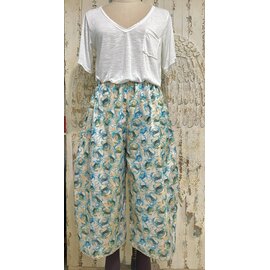 KAMALA DESIGNS JESSE WIDE CROPPED PANT - BLUE CRABS